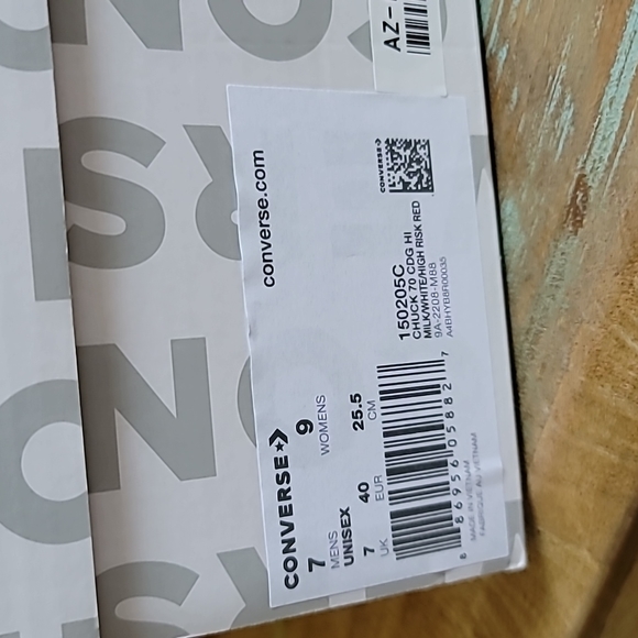 NWT Converse x Comme des Garcons Play Chuck Taylor 70 - SZ W9/M7 - Picture 2 of 8